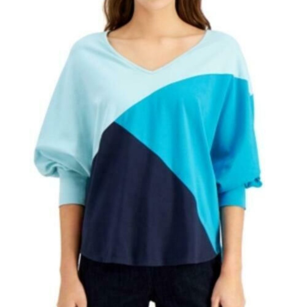 NWT Willow Drive Colorblocked Top (Blue, S) #555H